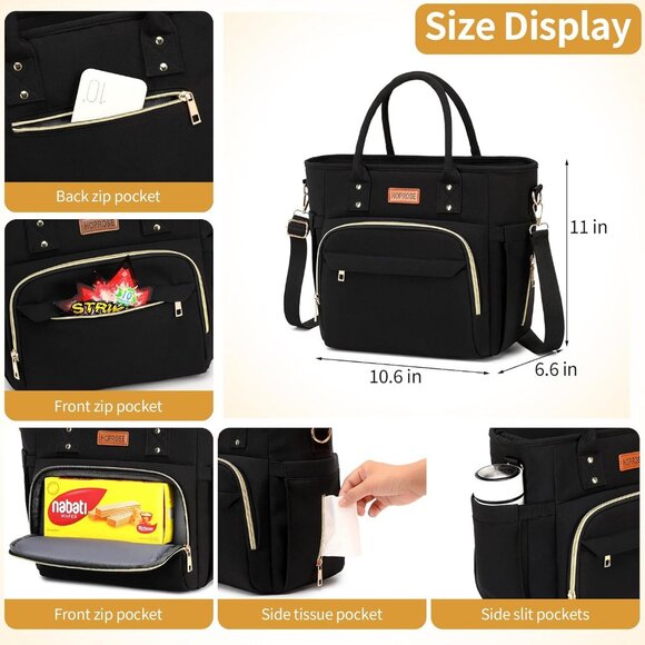 Lunch Bag Lunch Box Women Insulated Cooler Bag for Work, Large Lunchbox for Adul - Picture 6 of 9